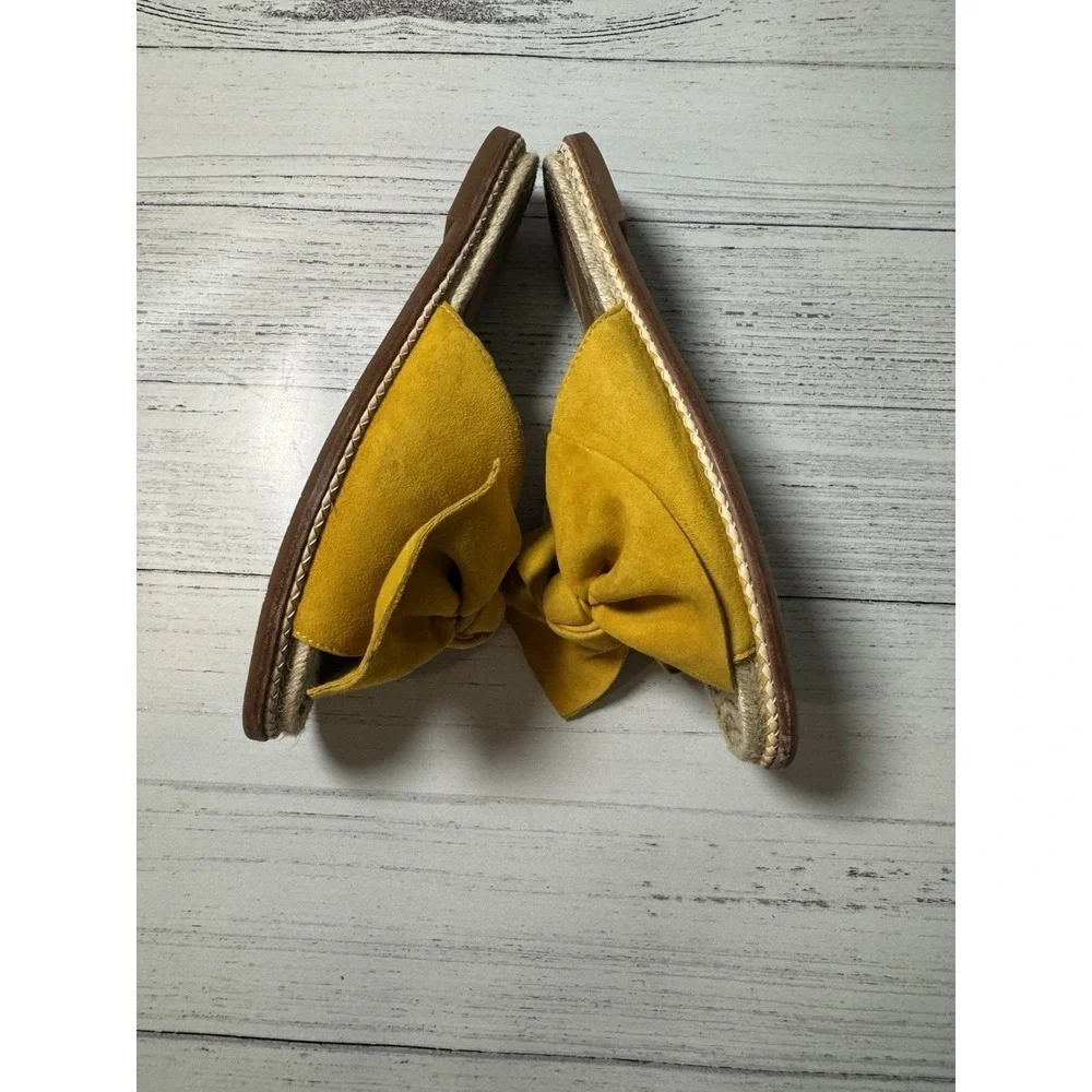 Antonio Melani Sandals Size  7 Yellow Leather Twist Boho - Picture 4 of 7